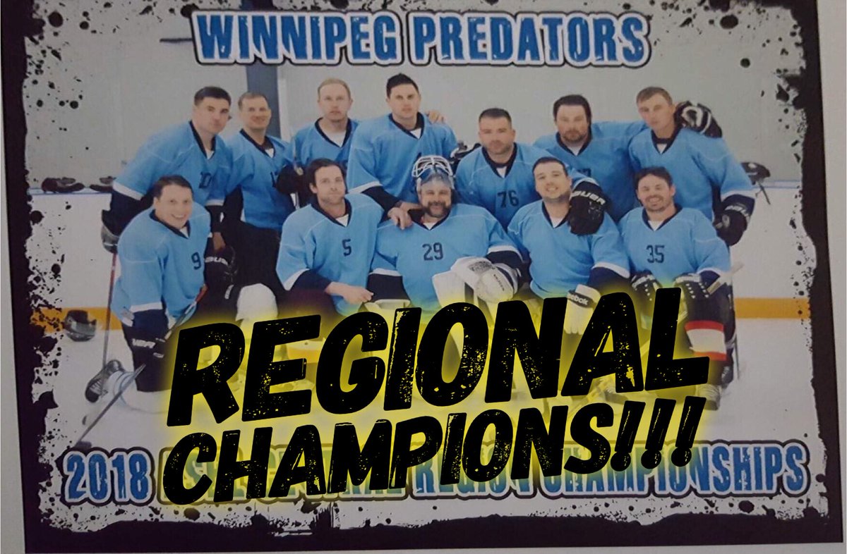 HockeyPredators's tweet photo. Congratulations to my PREDS CANLAN hockey team who JUST WON ITS FIRST REGIONAL CHAMPIONSHIP!! Thanks to @CasablancaRic for the support all season long!! #winnipeg #GoJETSGo #HockeyFamily #Champions @BeerLeagueTalk @beerleaguebendr https://t.co/iJKGBSF7BJ