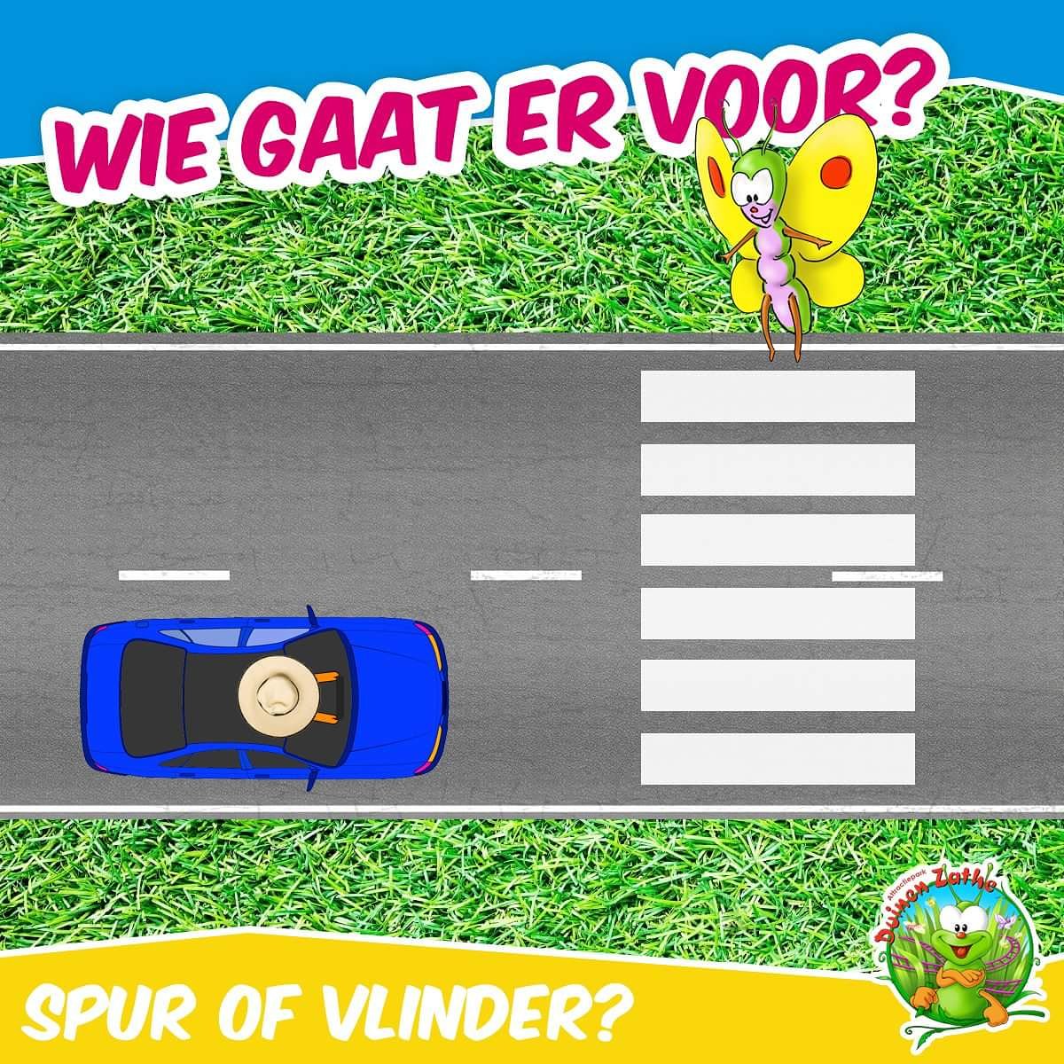 Alvast even oefenen voor het Jeugdrijbewijs met je kids! Wie gaat er voor?
🐛 Spur in de auto 
🦋 Vlinder voor het zebrapad
Succes!