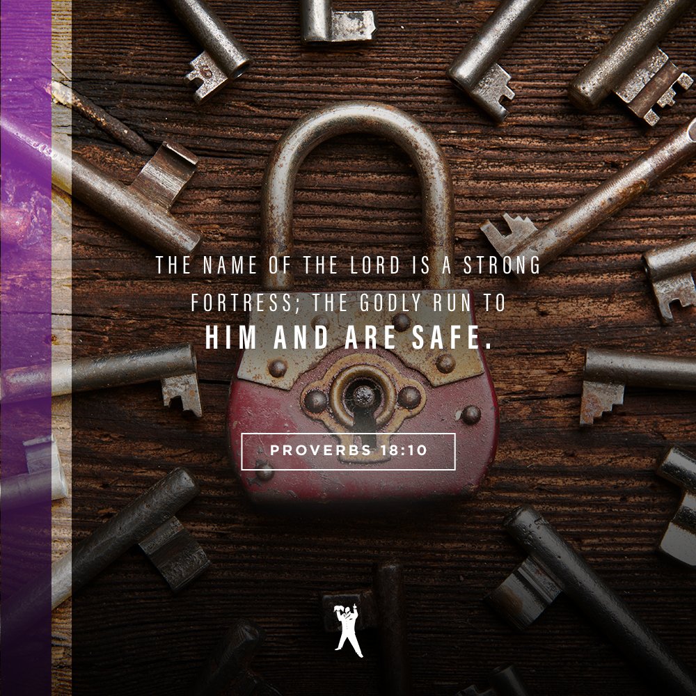 "The name of the Lord is a strong fortress; the godly run to Him and are safe." - Proverbs 18:10 #VOTD