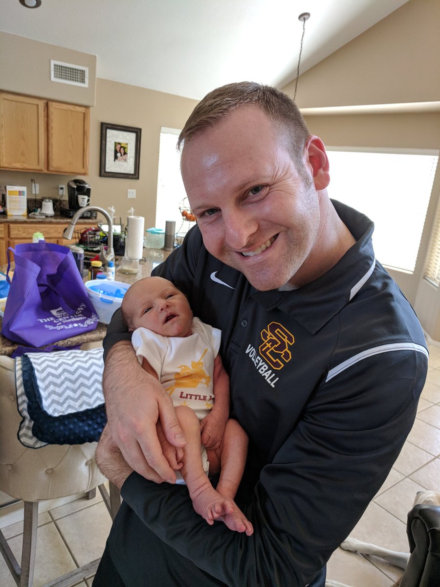 Newest member of Lancer Men's Volleyball. Logan sporting his Salpointe gear to cheer on his teammates.