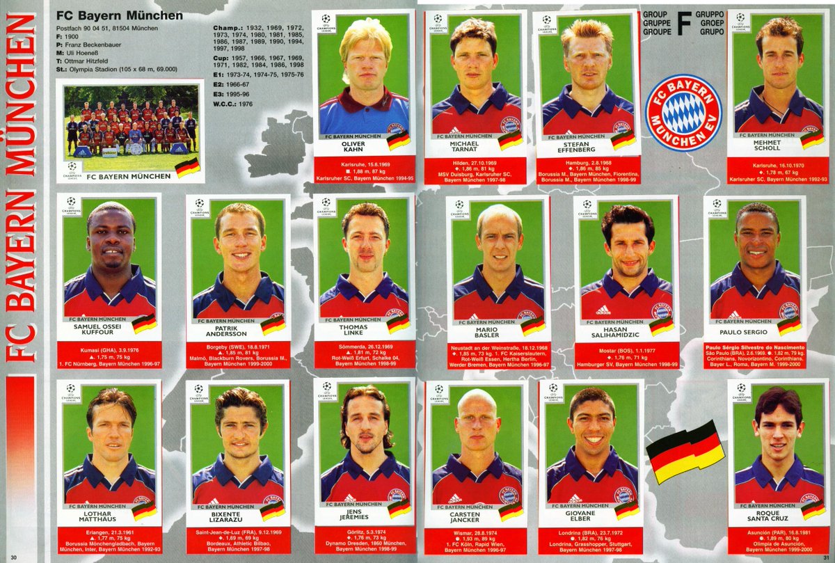 FC BAYERN MÜNCHEN Jens Jeremies PANINI CHAMPIONS LEAGUE 1999-2000 #229 