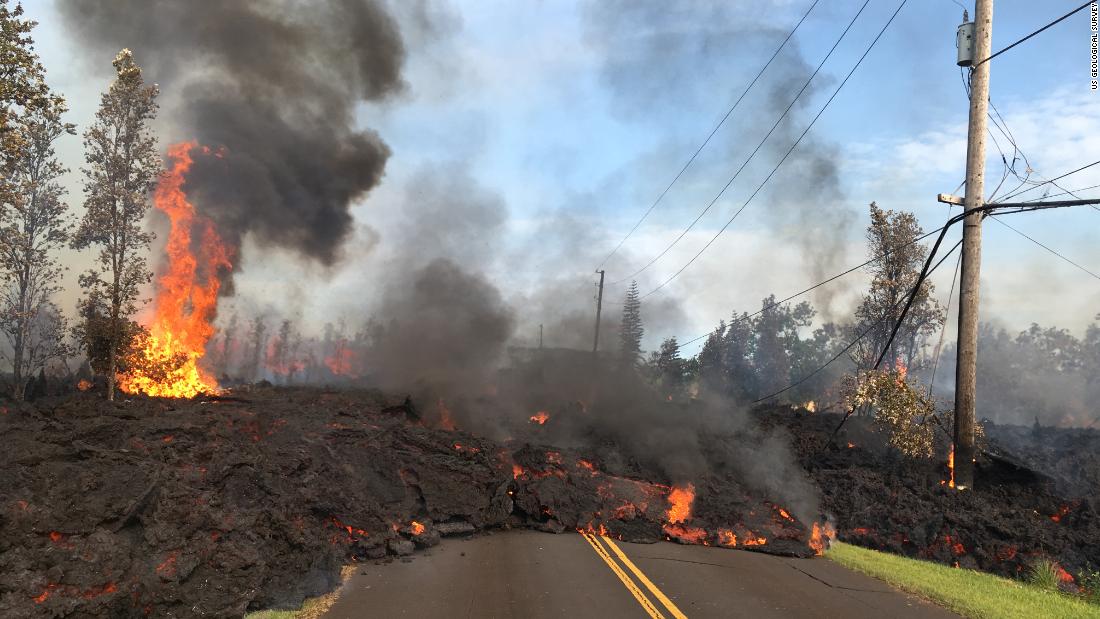 CNN's tweet photo. Hawaii eruption destroys 5 homes as toxic gas and molten lava threaten residents https://t.co/jAjdjwHhUq https://t.co/8HHin3TUoY