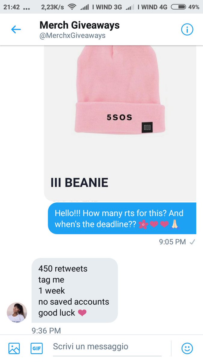 sanid0ll's tweet photo. THIS IS IMPORTANT PLEASE! 
@MerchxGiveaways is so kind and she told me if I get 450 rts she would gift me this 5SOS hat! 
Could you please rt this tweet and help a poor girl?? 🙏🏻😭🌸❤️
// 1 week, 450 RTS // https://t.co/6mYFDgm0ln
