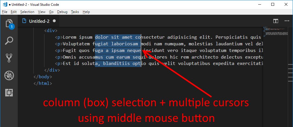visual studio code multiple cursors visual studio code multiple cursors