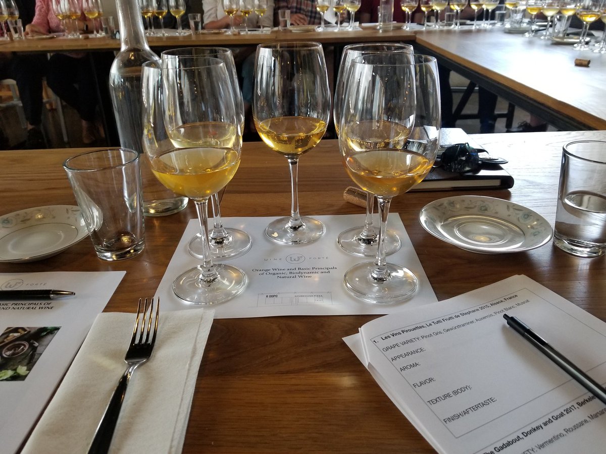 marketscholar's tweet photo. Fantastic orange wine education by Maja Roy of Wine Forte at A Dopo sourdough pizza,  knoxville.  #wineforte, #adopo https://t.co/5xXb3IoyMi
