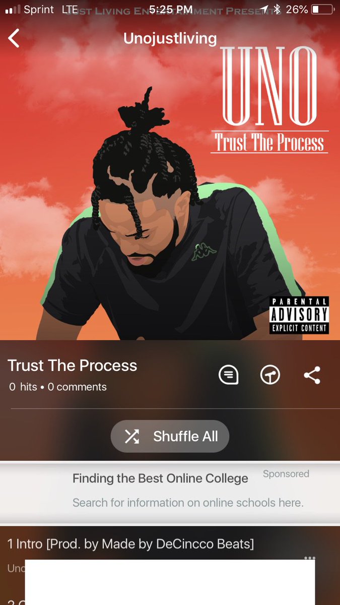 Listening to <a href="/Unojustliving/">Uno⚡️</a> 'Trust The Process' using My Mixtapez app mymixtapez.com/a/172659