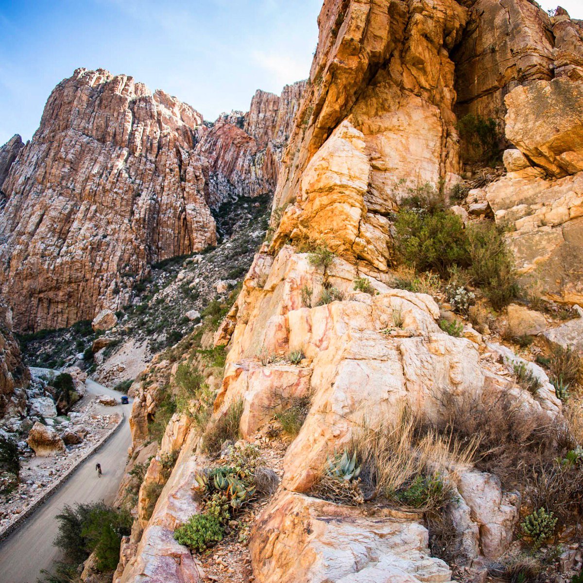 Wildforged's tweet photo. A Gran Fondo competitor is dwarfed by the massive cliffs of Swartberg mountain range
#Ridley_Bikes #panaracer_world #optimumcadence #cocacola #BeTOUGH #assmagic #imbibikesaver #eastcitycycles #eastoncycling #powerade #bikalotdotcom https://t.co/wskUo0gJiG