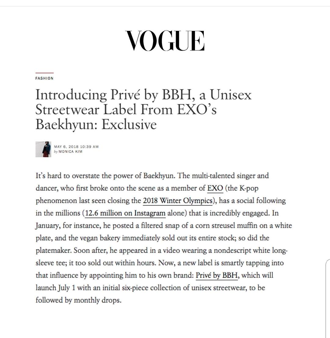 EXOpassion's tweet photo. 180507| تحديث إنستغرام Prive مع بيكهيون و مقال موقع Vogue الرسمي .

@weareoneEXO 
-G https://t.co/7wwF8Eqo72