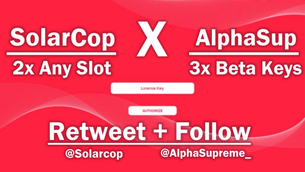 AlphaSupreme_'s tweet photo. SolarCop x AlphaSupreme

 2x Free Slots 
 3x Beta Keys 

RT and Follow:
@AlphaSupreme_ 
@SolarCop

Winners Chosen At 150 Retweets. 
Good Luck! https://t.co/WhW4zoT29N