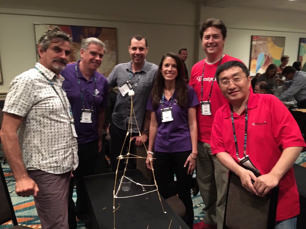 meleaguilbault's tweet photo. My laugh out loud moment of the day was when the spaghetti tower fell over after our winners photos were taken this morning #MarshmallowChallenge #WeLostMark #OhMy -This was before cocktails! 😂 #EventPedia #ExpoLogic #CBpartners #ThanksForPlaying 🎉#Xperience18 @Comm_Brands https://t.co/e0RfUHJG2c