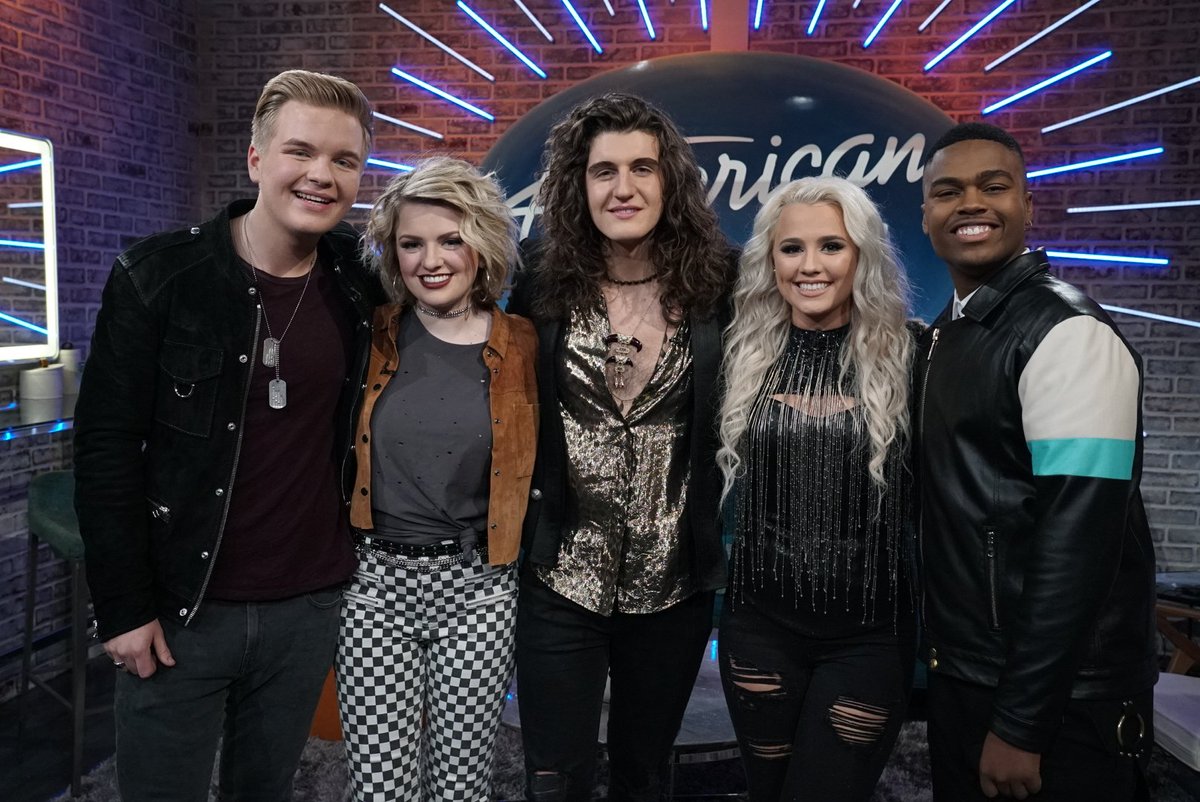 AmericanIdol's tweet photo. You voted - here they are! Congratulations to our #Top5! @calebleemusic @MaddiePoppe @CadeFoehner @GabbyBarrett_ and @MichaelJWoodard! #AmericanIdol https://t.co/FayMk6xAC2