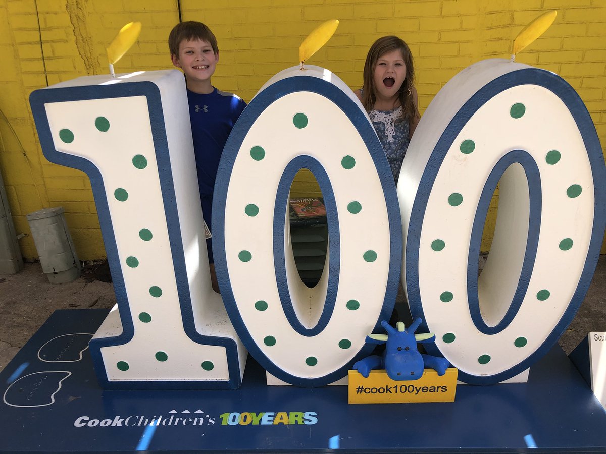 PedsPsychMom's tweet photo. My kids were surprised to find this  @CookChildrens birthday sign in the alley by @MELTIceCreams #happybirthday #100years https://t.co/8AxoMhImKn