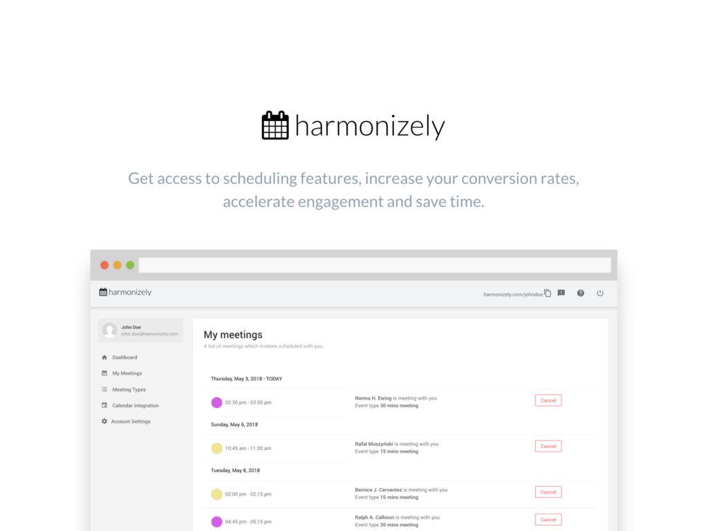 riteshnaik's tweet image. Harmonizely – Schedule meetings without exchanging unnecessary emails was just featured on BetaList... ift.tt/2jzCWZh #Startup #Share #Harmonizely – Schedule meetings without exchanging unnecessary emails Harmonizely – Schedule meetings without exchanging unnecessary e…