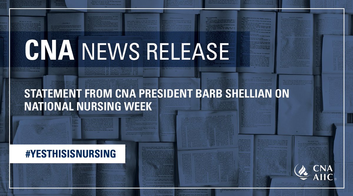 canadanurses's tweet image. Statement by CNA President @barbshellian on #NationalNursingWeek. #YESThisIsNursing facebook.com/CNA.AIIC/photo…