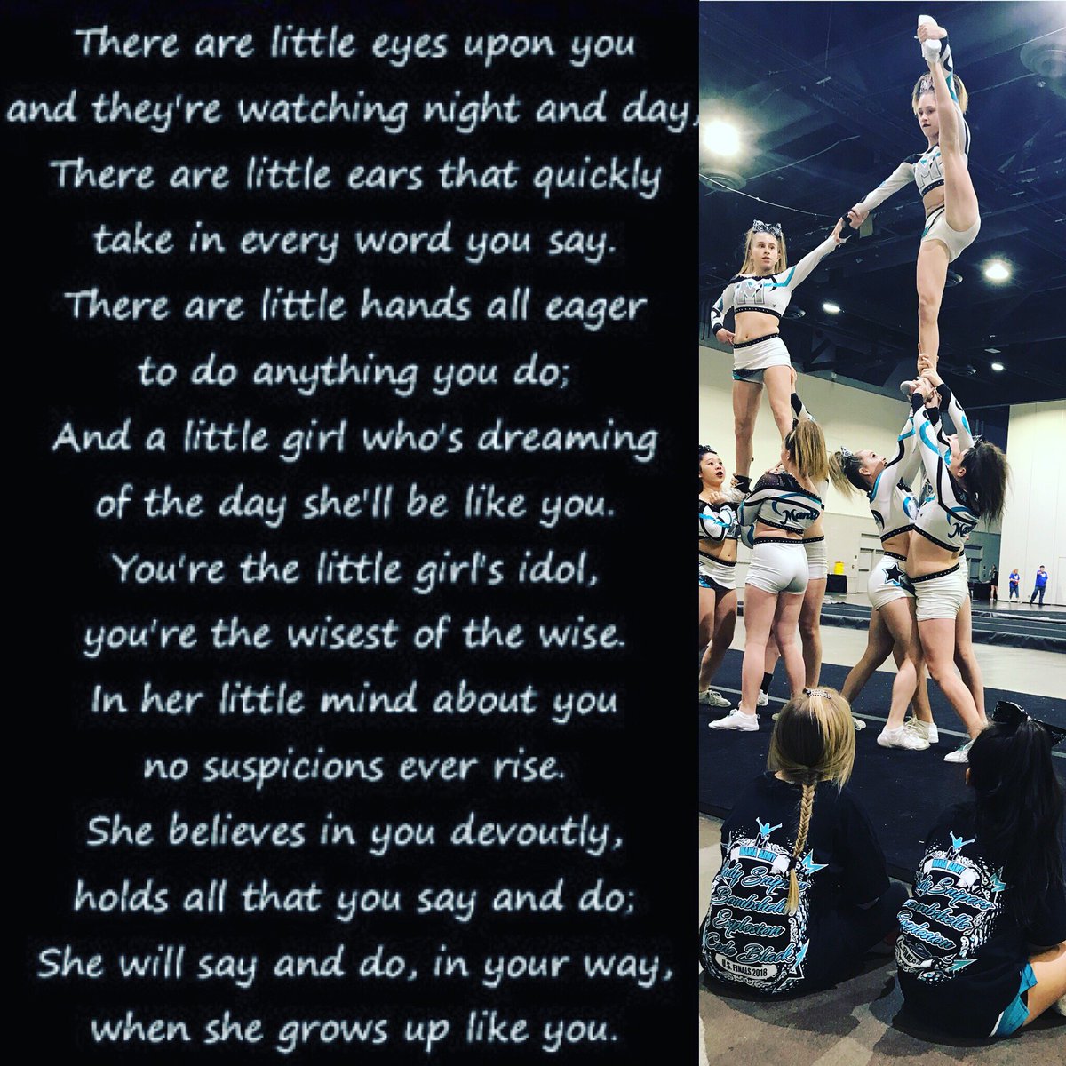 CheerManiaNY's tweet photo. #PicturePerfectMoment caught at mat time today #LittleEyes #Sisters #ManiaArmy #ManiaFamily #SmallGymStrong β€οΈ#USFinals https://t.co/Rqt2NGyQ81