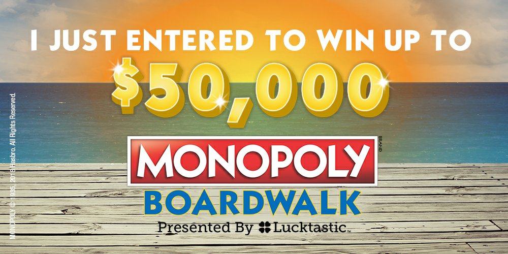 wolfpack1369's tweet image. I entered the MONOPOLY Boardwalk contest for a chance to win $50,000 lucktastic.com/twShareFunnel