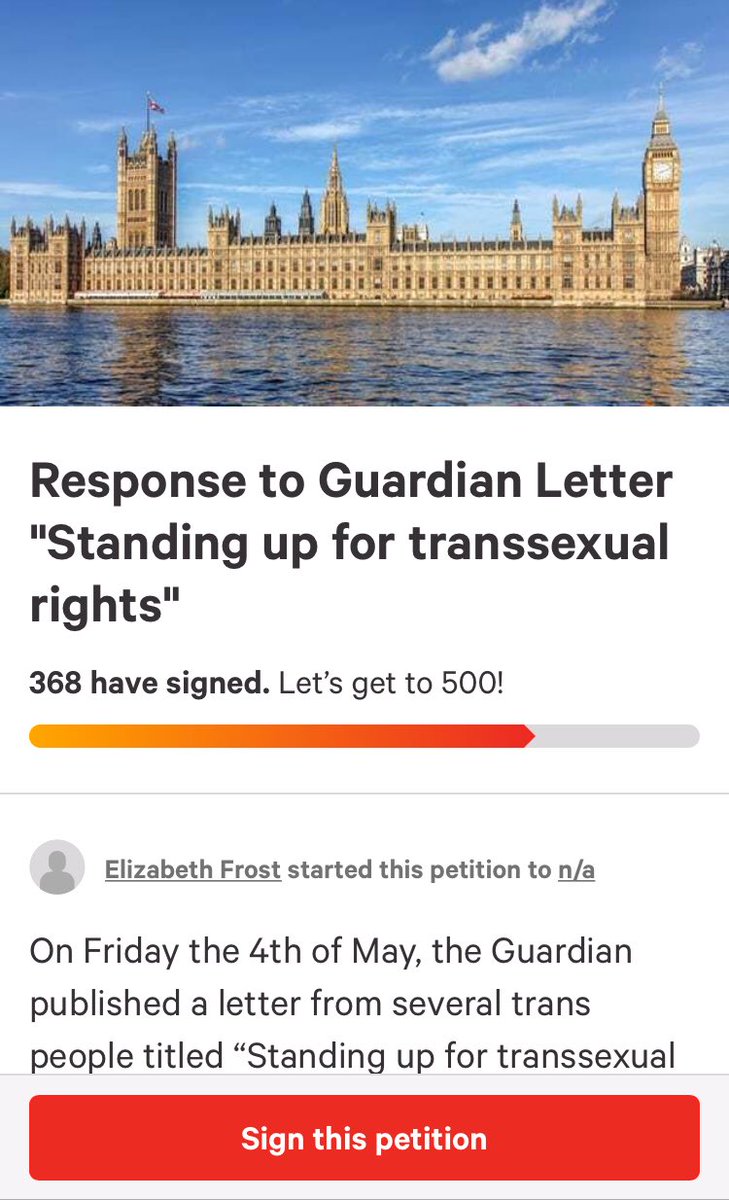 Rose_Of_Dawn's tweet photo. Since The Guardian published our open letter on Friday, two petitions have been launched to criticise trans people for not following the party line. I couldnβt ask for better evidence that the Gender Radical ideology has taken over the trans community. #Transsexual #TSRainCrew https://t.co/cujRcaXDTZ