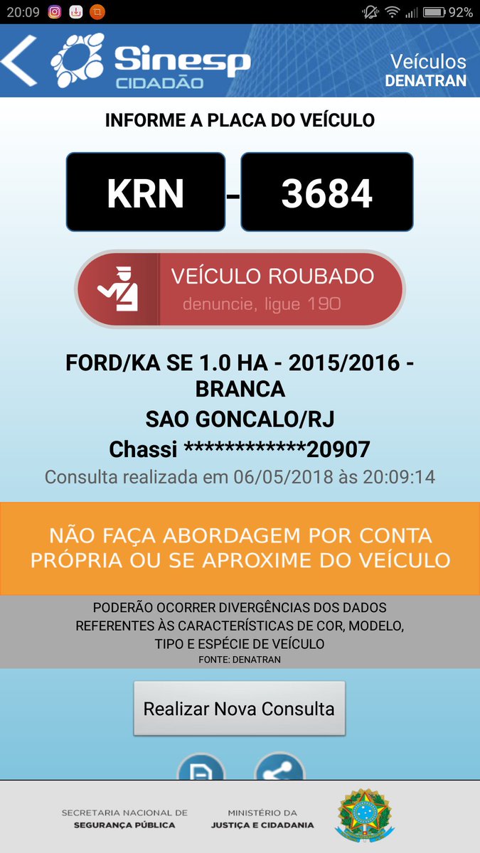 RT <a href="/SGOurgente/">São Gonçalo Urgente 📢</a>: Veículo de placa KRN3684 roubado atrás da academia Inove, na Parada 40. Vc viu? DENUNCIE através do app <a href="/DDalertaRio/">Disque Denúncia Rio</a> ou 22531177