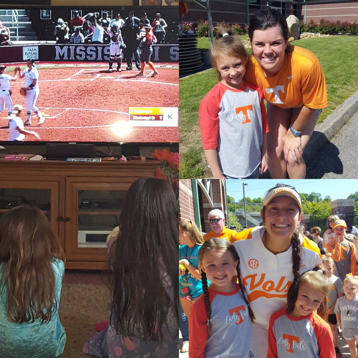 tabbycable's tweet image. The girls had a great time watching Vols softball game! Jessie was of course yelling for her favorite player @megregg5 and Skylar missed her favorite player Matty Moss!  Way to go Vols!