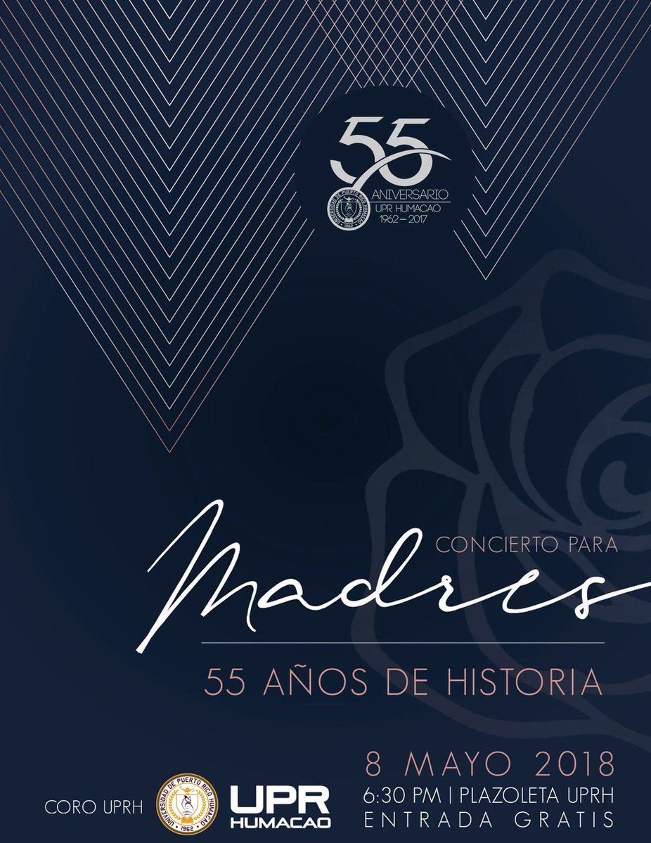 corouprh's tweet photo. #SiempreBúhos | Llegó el concierto del Coro de la UPRH celebrando los 55 años de fundación de la Universidad de Puerto Rico en Humacao, con una dedicatoria especial a todas las madres. Invitados: Coro de la UPR Carolina, el Coro de la Escuela Libre de Música de Humacao. https://t.co/Rge4eaGuZq
