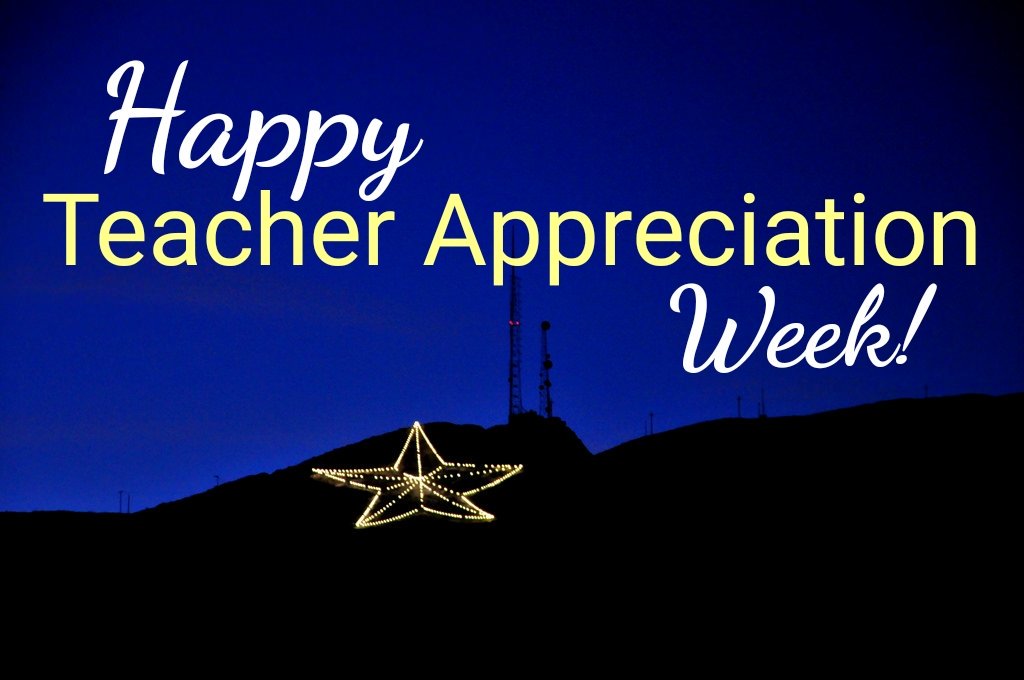 ClintISD's tweet photo. Because our teachers light the way for our students, the Star on Mt. Franklin will shine this week in honor of all Clint ISD Teachers! https://t.co/LQbzw3jwlK