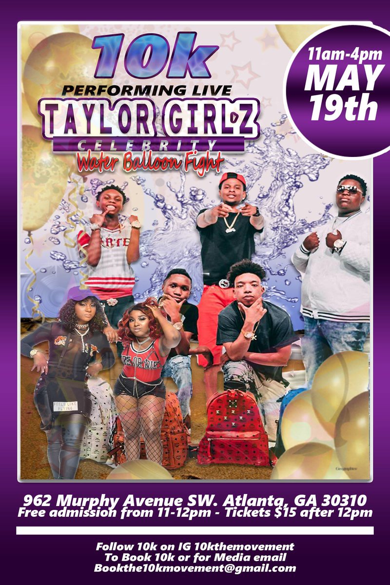 10kthemovement1's tweet photo. May 19th #Atlanta GA! Performing #Live At The @taylorgirlz #Celebrity Event! Info On Flyer Come Out #Support! #10kthemovement #music #summer https://t.co/mi7IUCRVAv