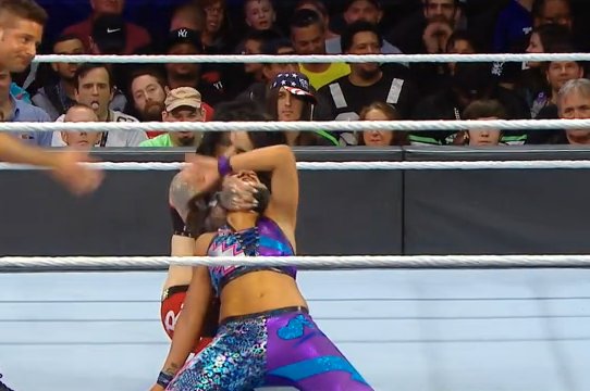 Zigrock's tweet photo. @erock3311 RT @WrestlingInc: "Guy that's always in the front row" is in disguise tonight. #WWEBacklash https://t.co/nbBtm312Oj