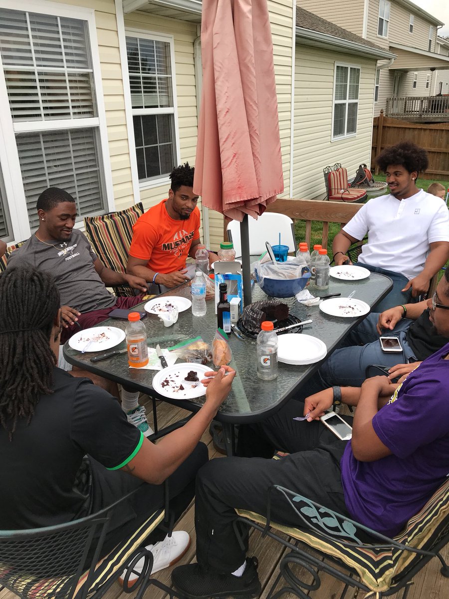 MikeBabcock44's tweet photo. Dirty Dozen Winners 2018. The aftermath of a great dinner and dessert. Pays to work hard this off-season. @McKFootball getting better. #steakeaters #ELITE https://t.co/wMclyEuYGR