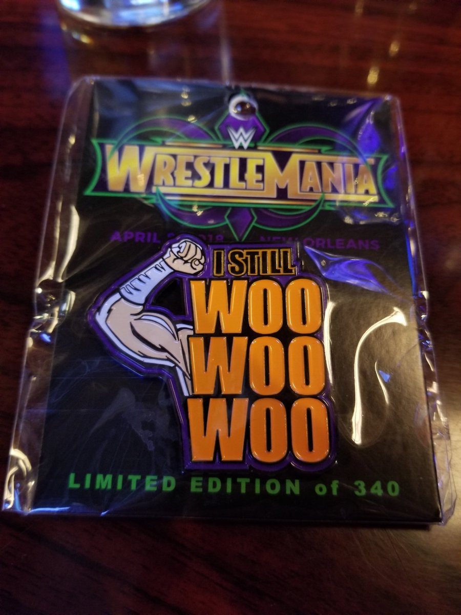 J_EISS's tweet photo. Finally got my @ZackRyder WrestleMania pin! #istillwoowoowoo https://t.co/rjW0qSRuXE