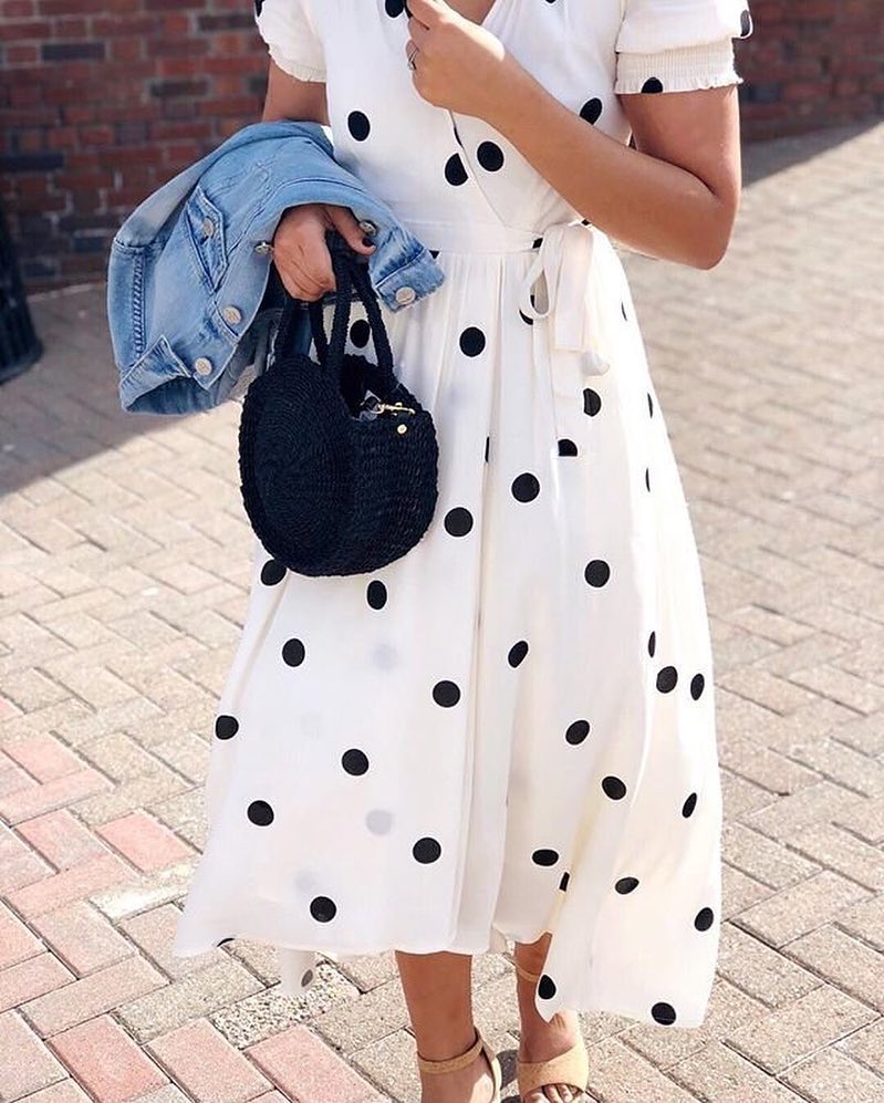 anthropologie polka dot dress