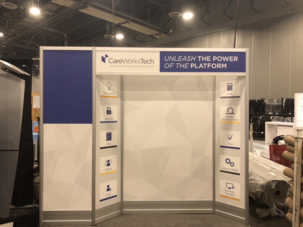 CareWorksTech's tweet image. Construction has been underway with the @CareWorksTech booth at #Knowledge18. We are looking forward to the Go-Live Reception tomorrow night! Come see us at booth #1229! @servicenow  #Knowledge18 #Know18 #ServiceNow #LasVegas