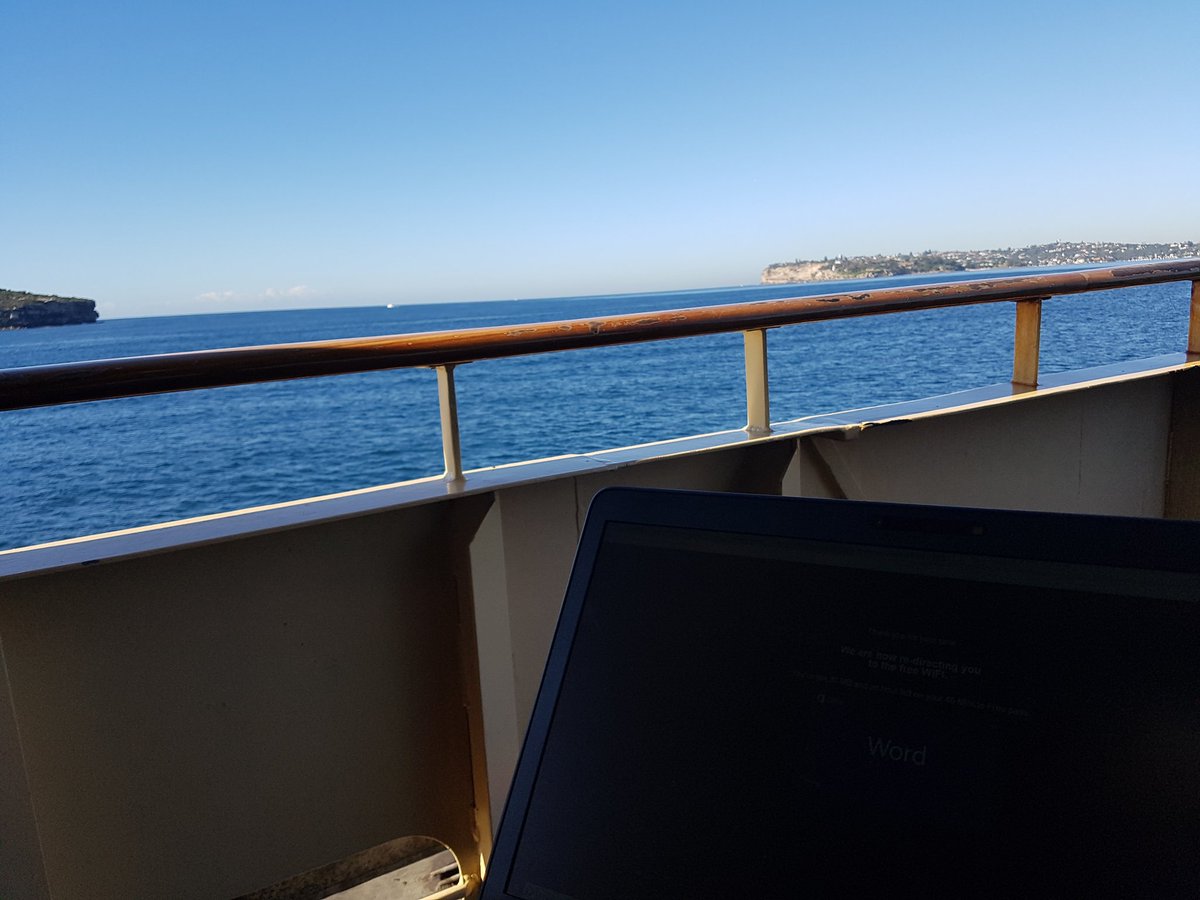 Daly_Planet's tweet photo. I do like this 'office' I get to work in on the way to @Sydney_Uni #manlyferry #sydney #dreamcommute https://t.co/jI991kHq5V