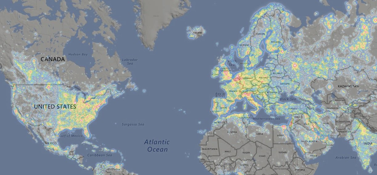 Interactive Light Pollution Map Natalie Panek On Twitter: "This Is An Interesting Interactive Light  Pollution Map. Screenshot Layering + Overlays Show Sky Brightness Around  The World. Https://T.co/Hbxhhuxx1Q Recommend Reading The Faqs!  Https://T.co/Uccdlpvnhp" / Twitter