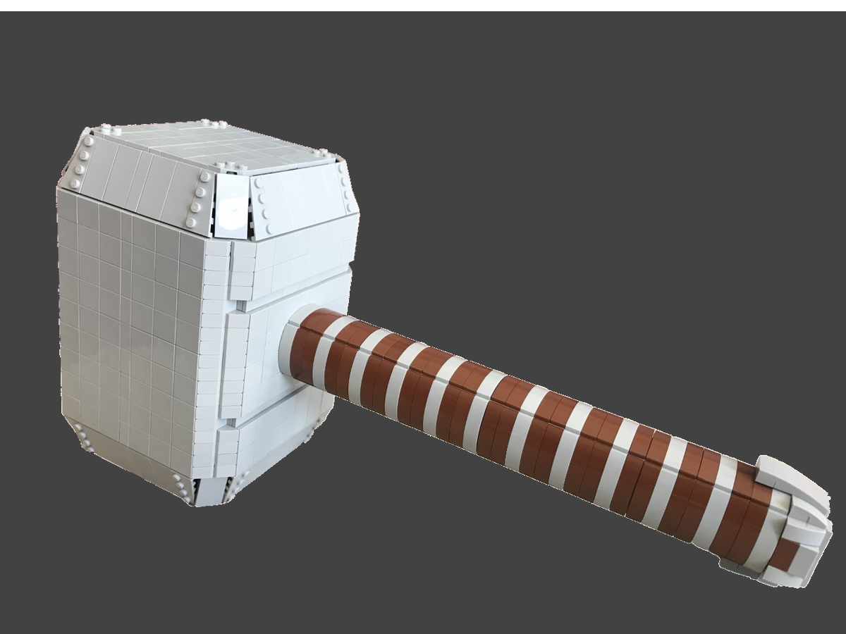 SydLUG's tweet photo. #Mjölnir - or #Thor's Hammer if you're like us and can't say that! Created in LEGO by #SydLUG builder, Nick. And after seeing the new #Avengers movie, we're pretty sure we know what Nick is working on next! #Marvel #Hammer #LEGOmoc https://t.co/IgqwEz52Kt
