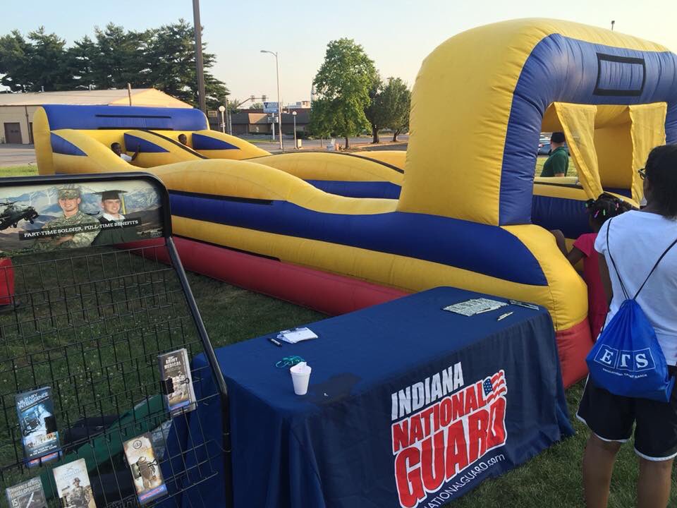 We’re excited to have the support of the Indiana National Guard again for the Evansville Dust Bowl this year! They will be bringing the blow up obstacle courses and all the trucks out for the kids!
