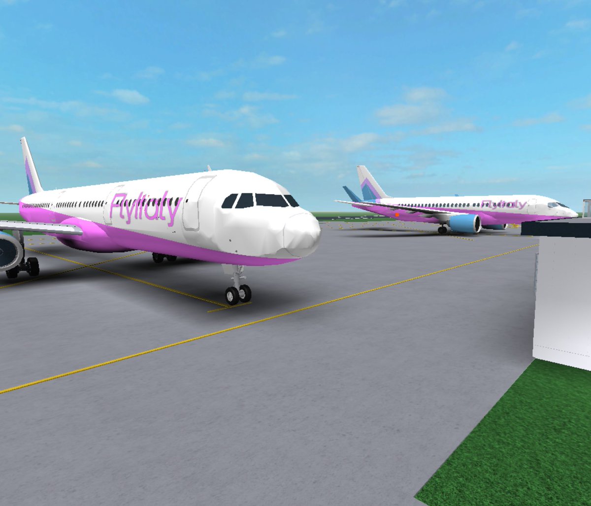 FlyItalyRoblox's tweet image. The Brand new Airbus A321 parked next to our Bombardier CS100 at Southern Airport! Where do you plan to fly next?