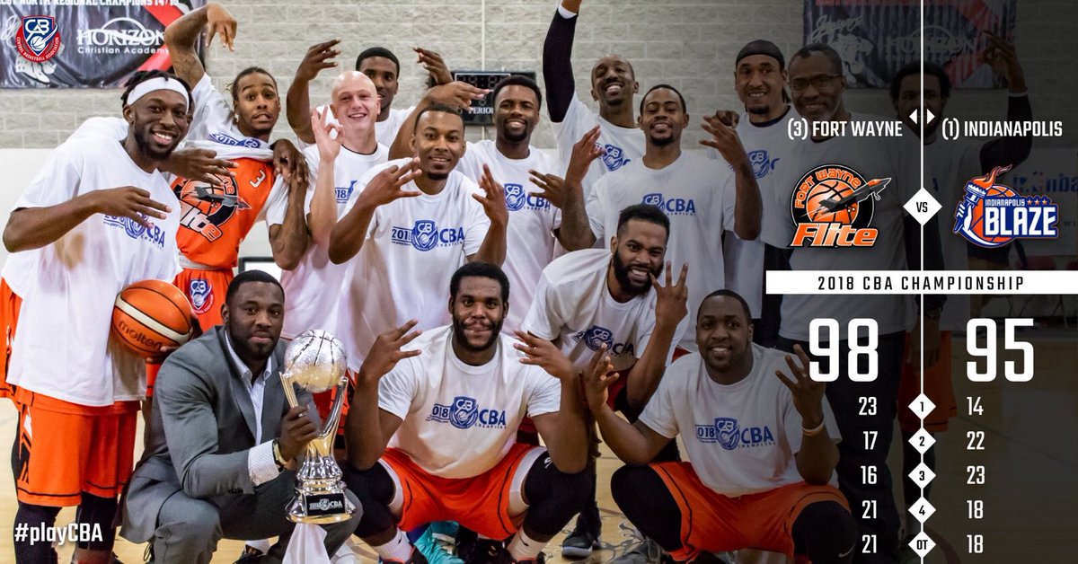playCBA's tweet image. In a double-overtime thriller, @FortWayneFlite outlasted @IndyBlazeCBA to win their third consecutive CBA Championship title. #playCBA