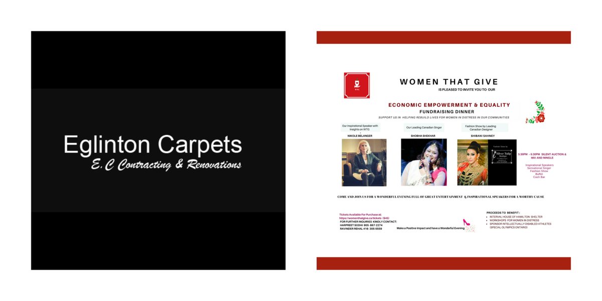 WomenThatGive1's tweet photo. Huge gratitude and super Happy to announce our First Sponsor for the event @eglintoncarpet1 🙏❤️

#OnlyTogetherWeCan #MakeADifference 
#awesome #WTG #women #GivingBack #Thankful #POSITIVE #goals 
@seemaa_bhatia @NPArmstrong @NikoleBelanger https://t.co/a6Q6xbp0Vu