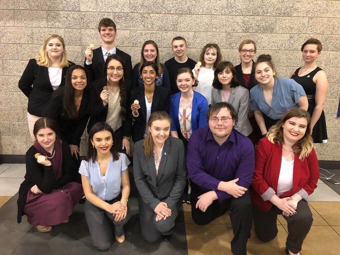 PittsburgUSD250's tweet photo. 12 Dragons break for semis at 5A #StateForensics, a #PittHigh record. Meghan Hess and Hanmah Casper both brought home 3rd. #DragonProud https://t.co/mcLbvxdIiX