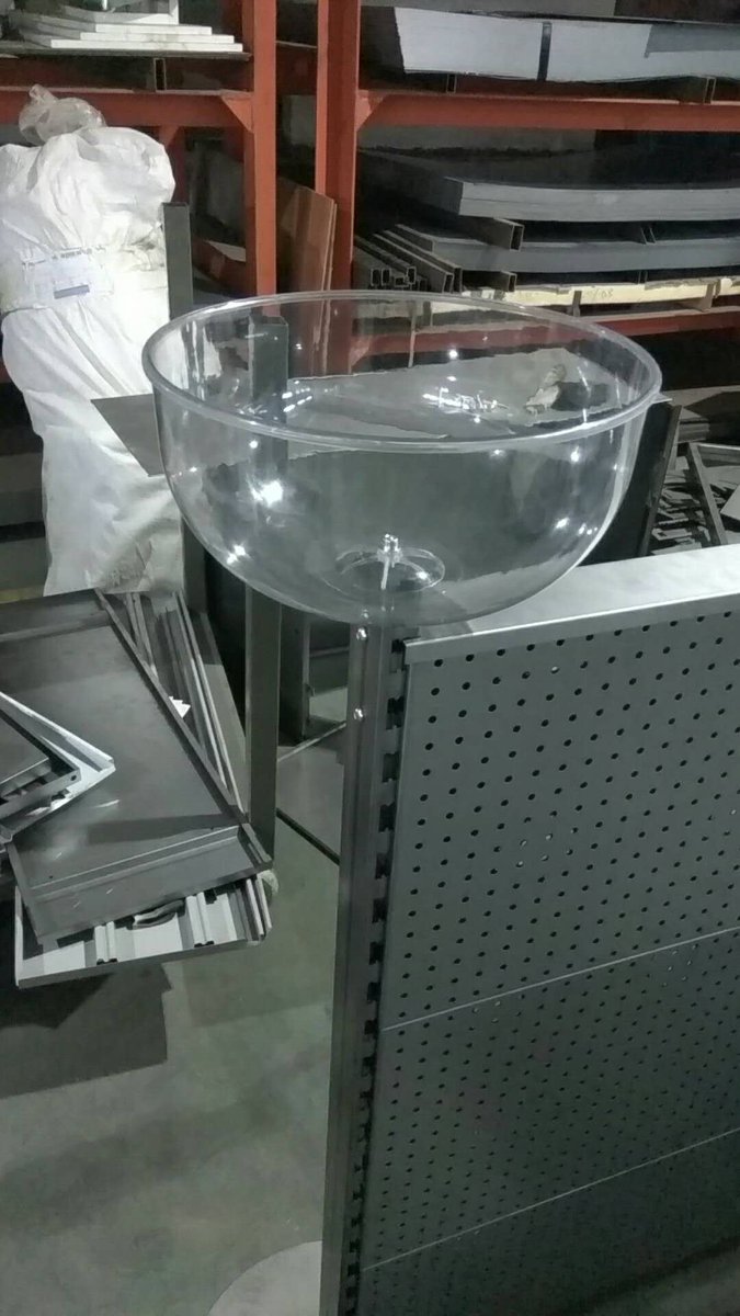 StoreEquip's tweet image. Q system with acrylic candy bowl on top, julian@store-equip.com
