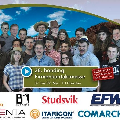 yournextevent's tweet photo. 28. bonding Firmenkontaktmesse 2018
7. Mai 2018, 9:00 – 16:00 Uhr | HSZ TU Dresden | Kostenlos

Eine der größten studentisch organisierten Messen Deutschlands!

Foto: © bonding Dresden
#WhatsOnToday #FindYourNextEvent #FYNE #EventOfTheDay
#Bonding #Dresden #tudresden #Dresden https://t.co/lQWAAtVzex