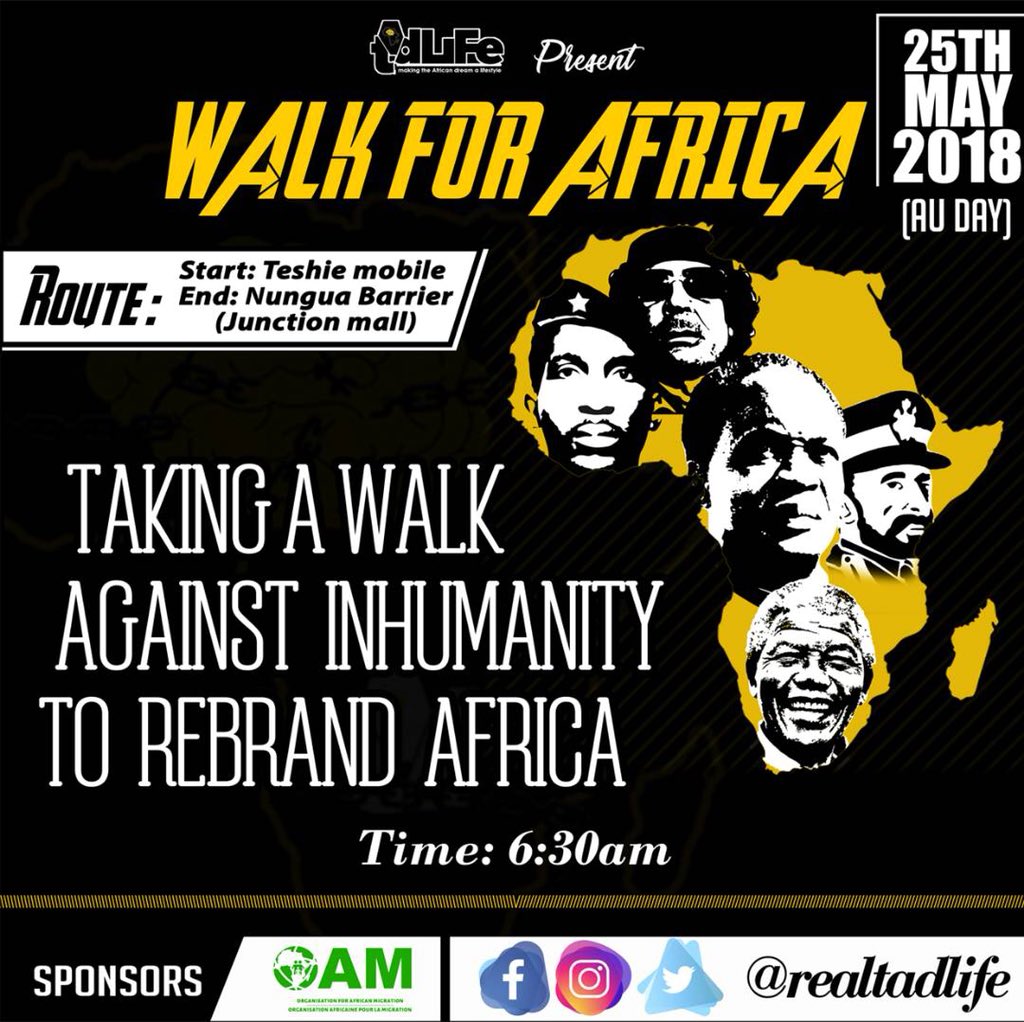 realTadLife's tweet photo. Come let’s walk the talk.#WALKforAFRICA #tAdLiFe 🤞🏿 https://t.co/c6681oenZ2