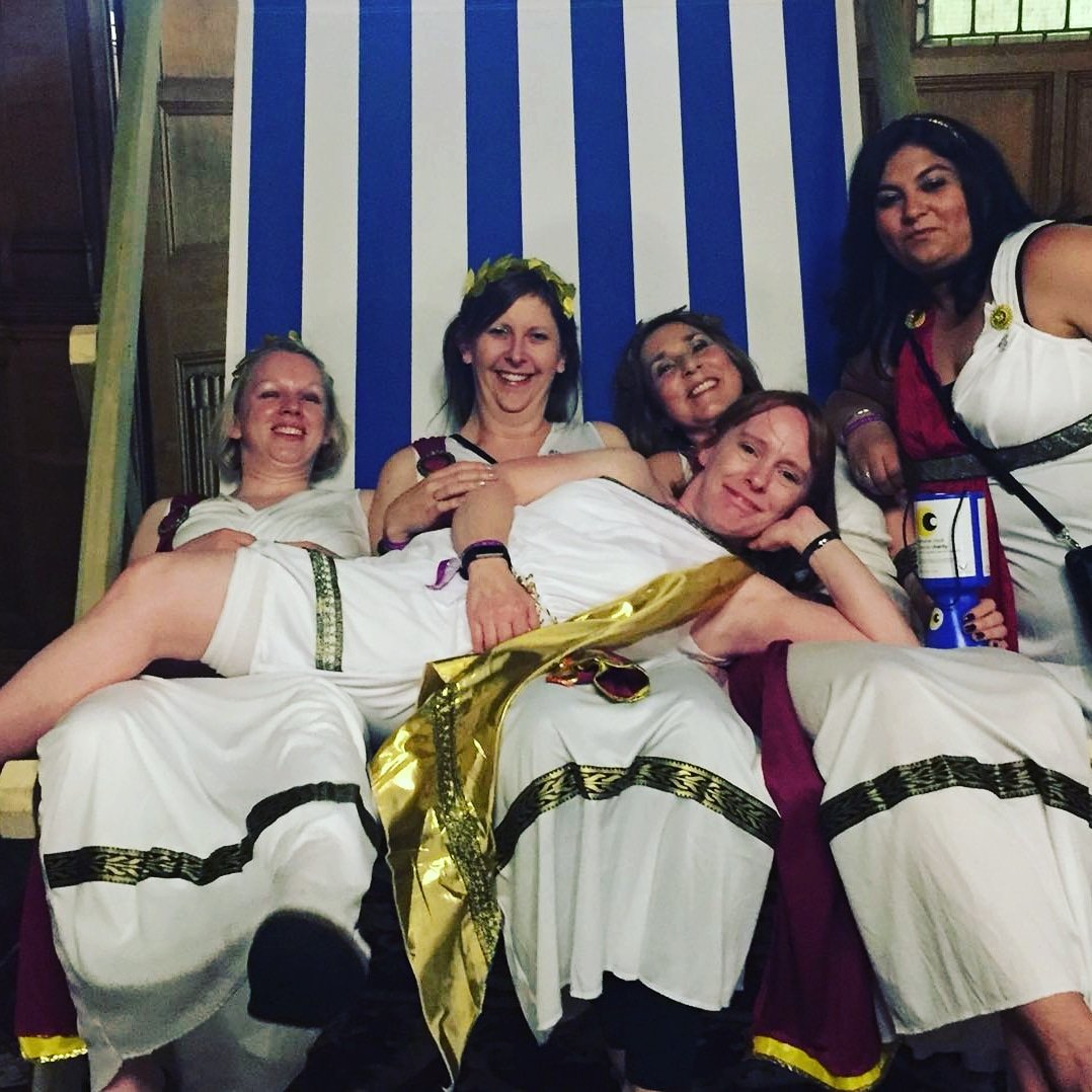 Giant deck chairs, Roman gladiators and candy floss for dessert just an average Friday night in #ladiescircle! #joinus be part of the fun! 
#sunshine #saturdaysmiles #cheadleandgatleycircle #ladiescircle #getinvolved #cheshire #chester #manchester #cheshirelife #whatdidyoudotoday