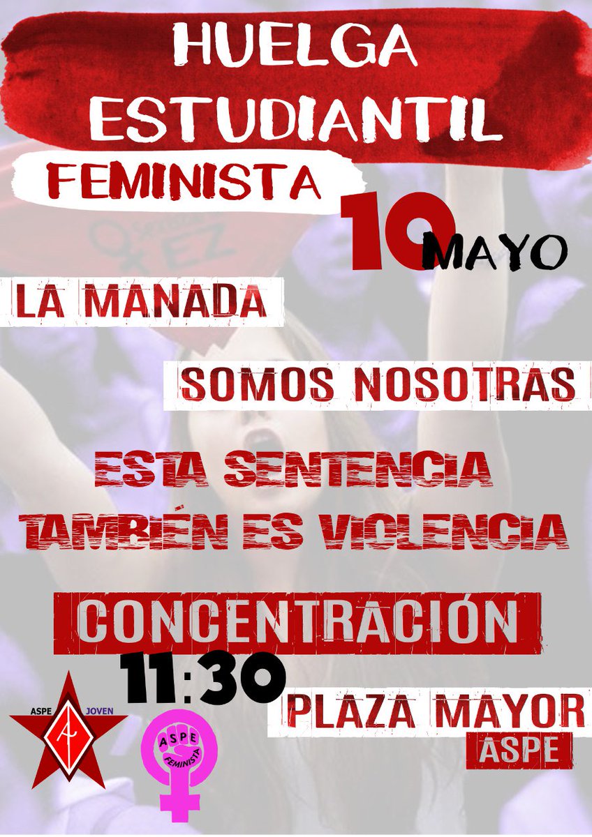 Huelga estudiantil convocada en el Instituto IES Villa de Aspe y IES La Nía! Te esperamos en la concentración! Difunde!