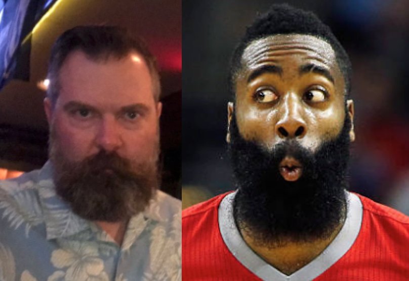 Slashdogx's tweet photo. @sorry4yourluck Kenny, Its cool that you got a photo with James Harden's white cousin... https://t.co/Fi91lGFHXi