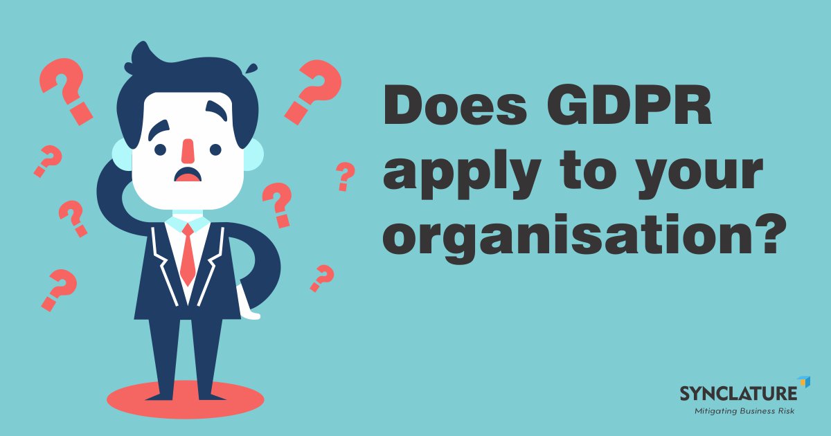 synclature's tweet photo. We can help you find out! Contact us at inquiry@synclature.com 

#GDPR #WhatIsGDPR #GeneralDataProtectionRegulation #EU #EuropeanUnion #GDPRCompliance #Audit #Compliance #InfoSecurity #DataProtection #GDPRready #MondayMotivation #Organisation #Business https://t.co/BNcRVX636Z