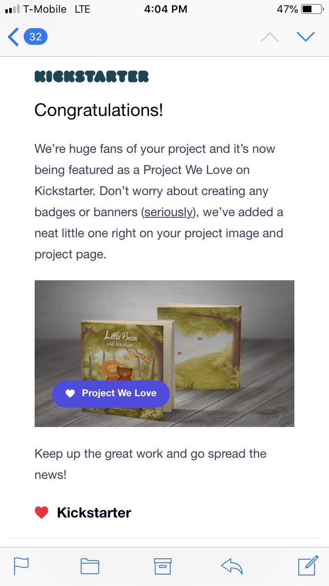 Little Bear and His Chair has been chosen by Kickstarter as a “Project We Love”!❤️ If you haven’t already, please check out my kickstarter and consider pledging to help make publishing this book possible!! 🌟 kickstarter.com/projects/clare… <a href="/BestKickstarter/">Best of Kickstarter</a>