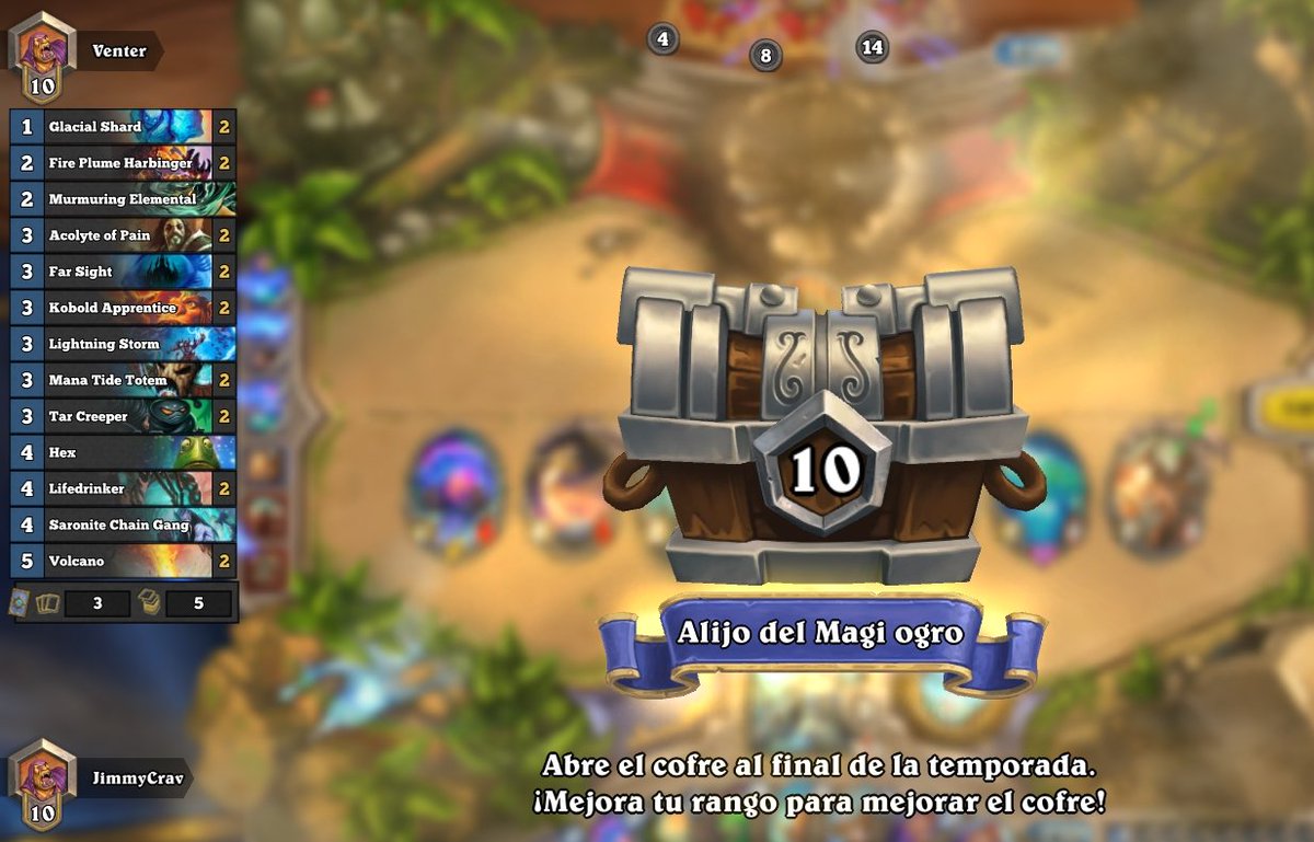 JimmyCrav's tweet photo. Vamonos Rango 10 en @PlayHSLATAM :D
Este mes espero llegar a 5 por lo menos y el siguiente a leyenda #PogCHmap https://t.co/VRDtdPRpKu