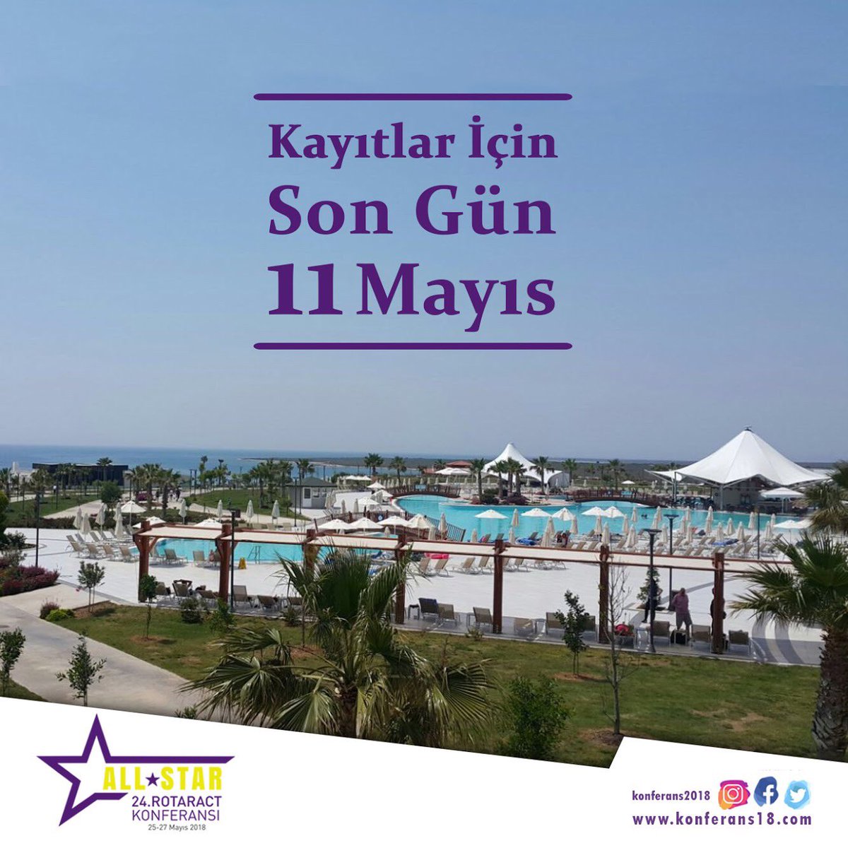 Kaydınızı 11 Mayıs’a kadar yaptırmayı unutmayın !! 
Eğlenceye az kaldı !! 
konferans18.com
#konferansallstar #allstar2018 #konferans2018 #konferans18 #allstar #niluferrotaract #didim #rotaract2440 #konferans #rotaract