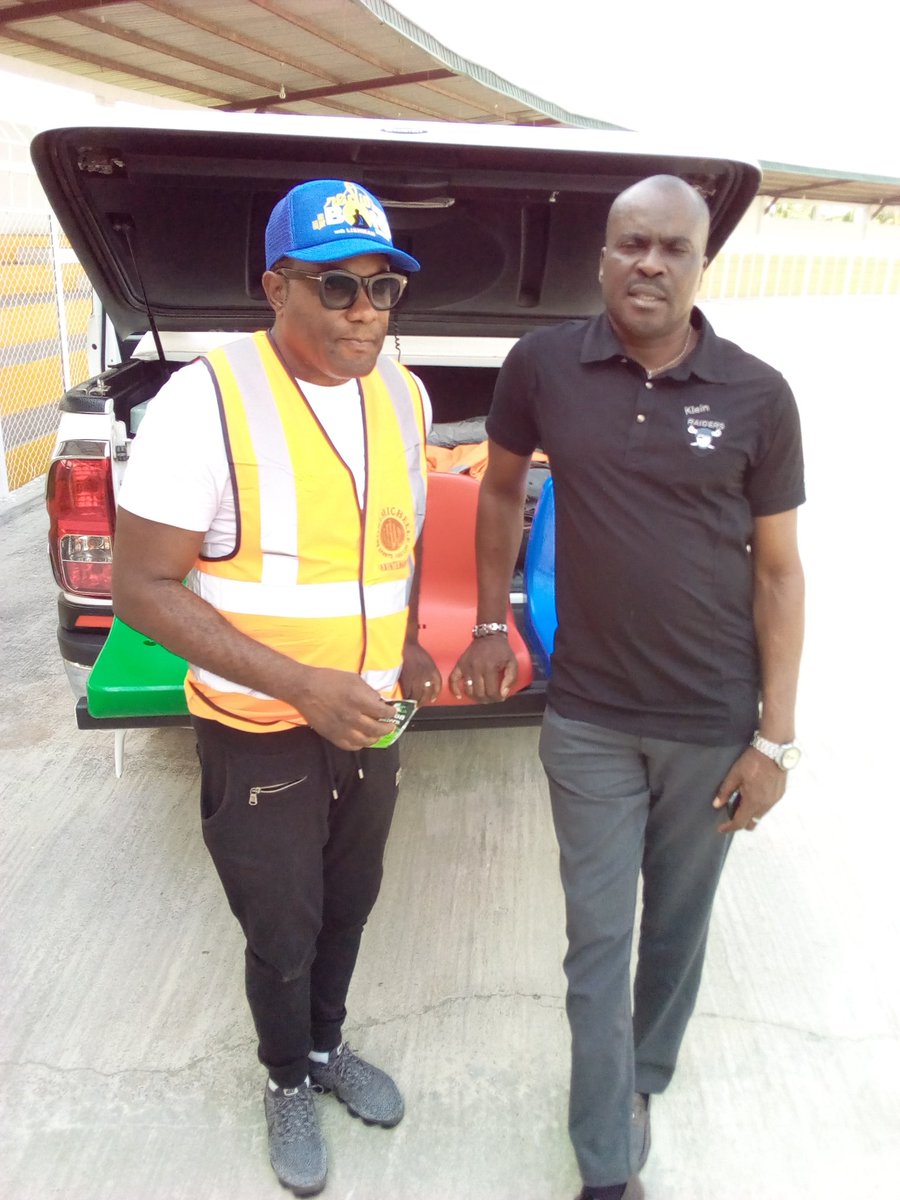 My humble self with pitch construction expert Monimichelle @ Samson Siasia sport complex.